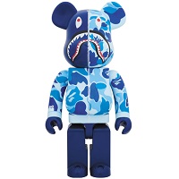 BE@RBRICK BAPE(R) CAMO SHARK 1000％ BLUE