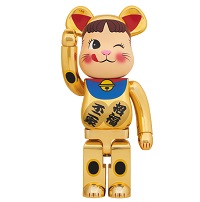 BE@RBRICK 招き猫 ペコちゃん 金メッキ弐 1000％