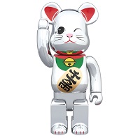 BE@RBRICK 招き猫 銀メッキ四 400％