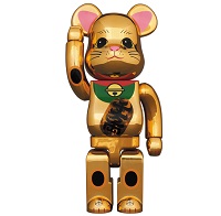 BE@RBRICK 招き猫 金メッキ 発光 400％