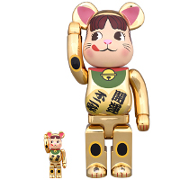 BE@RBRICK 招き猫 ペコちゃん 金メッキ 100％ & 400％